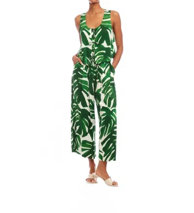 FIFTEEN TWENTY ETTA CROPPED DRAWSTRING PANTS IN LEAF PRINT