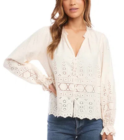 Fifteen Twenty Eyelet Top In Natural In Beige