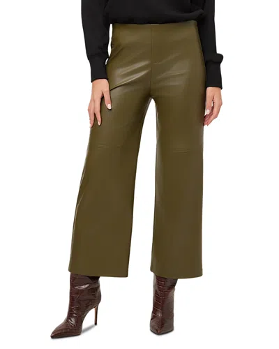 Fifteen Twenty Faux Leather Cropped Pants In Green