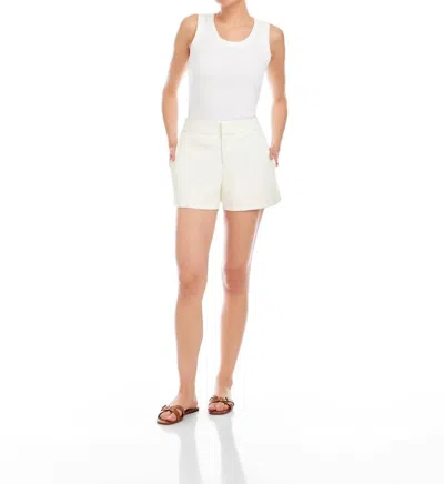 Fifteen Twenty Faux Leather Modern Shorts In Bone In White
