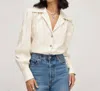 Fifteen Twenty Faux Leather Top In Beige In Beige