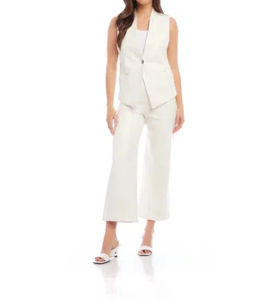 Fifteen Twenty Faux Leather Vest In Off White