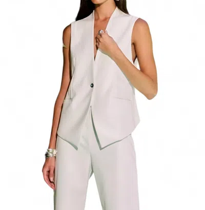 Fifteen Twenty Faux Leather Vest In Off White