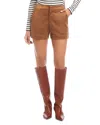 Fifteen Twenty Faux Suede High Waist Shorts In Brown