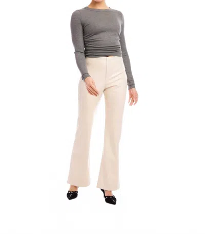 Fifteen Twenty Finley Faux Leather Wide-leg Pants In Ecru In Neutral