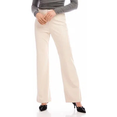 Fifteen Twenty Finley High Waist Faux Leather Bootcut Pants In Ecru