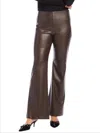 Fifteen Twenty Finley High Waist Faux Leather Bootcut Pants In Brown