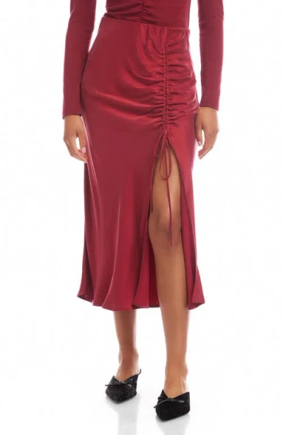 Fifteen Twenty Fiona Ruched Midi Skirt In Animal Print