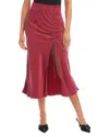 Fifteen Twenty Fiona Shirred Midi Skirt In Red