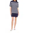 Fifteen Twenty Georgette Stripe Cotton Blend Sweater Dress In Blue