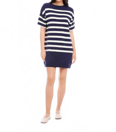 FIFTEEN TWENTY GEORGETTE MINI DRESS IN BLUE STRIPE