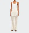Fifteen Twenty Gianna Open Knit Straight Leg Pants In White