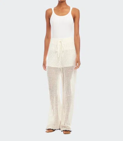 FIFTEEN TWENTY GIANNA CROCHET PANTS IN OFF WHITE/NAVY