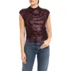 Fifteen Twenty Gwennie Sequin Cap Sleeve Top In Purple