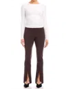 Fifteen Twenty Harlow High Waist Slit Hem Bootcut Pants In Brown