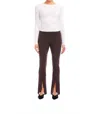 Fifteen Twenty Harlow High Waist Slit Hem Bootcut Pants In Brown