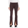 Fifteen Twenty Harlow High Waist Slit Hem Bootcut Pants In Brown