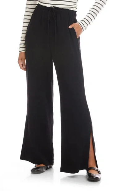 Fifteen Twenty Helen Jersey Drawstring Wide Leg Pants In Black