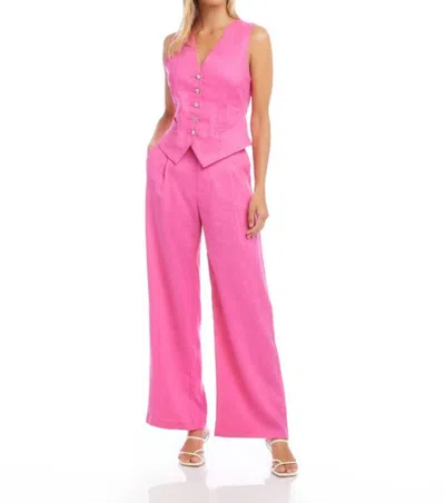 Fifteen Twenty High Waisted Linen Pant In Pink