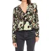 Fifteen Twenty Ines Floral Drape Front Top In Green