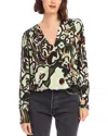 Fifteen Twenty Ines Floral Drape Front Top In Print