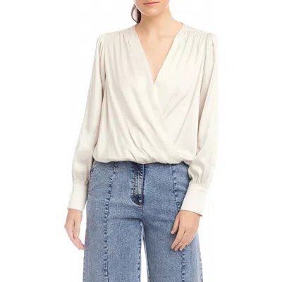 Fifteen Twenty Ines Drape Front Top In White