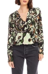 Fifteen Twenty Ines Floral Drape Front Top In Print