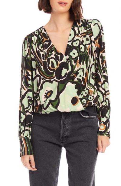 Fifteen Twenty Ines Floral Drape Front Top In Print