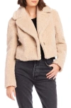 Fifteen Twenty Iva Cropped Sherpa Jacket In Almond