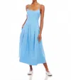 Fifteen Twenty Jessa Pleated Linen Blend Midi Sundress In Blue