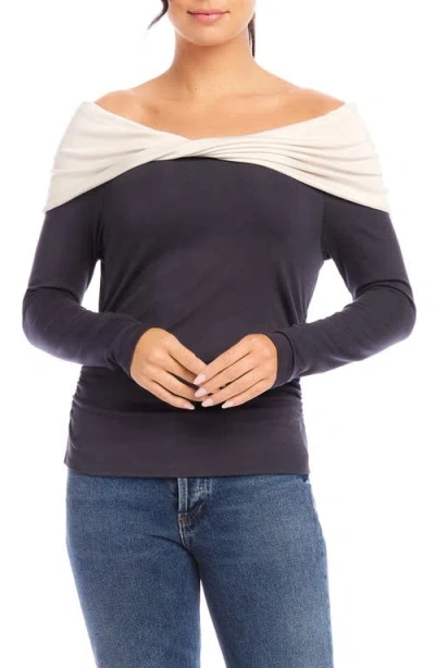 Fifteen Twenty Jillian Off-the-shoulder Top In Granite In Multi