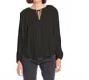 Fifteen Twenty Joplin Peasant Blouse In Black In Black
