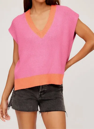 Fifteen Twenty Jules Sweater Vest In Pink