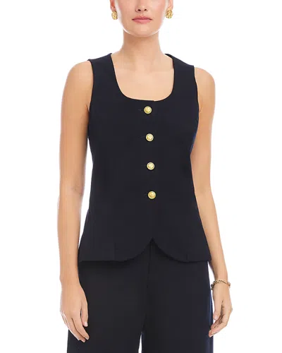 Fifteen Twenty June Button Up Vest In Black