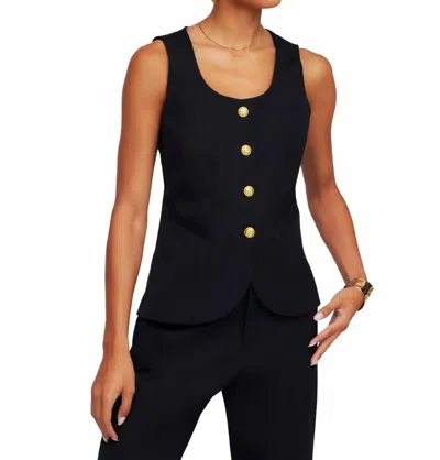 Fifteen Twenty June Button Up Vest In Navy In Blue