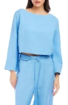 FIFTEEN TWENTY FIFTEEN TWENTY JUNIE BUTTON-BACK LINEN BLEND TOP