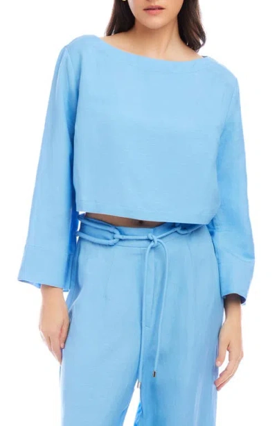 Fifteen Twenty Junie Button-back Linen Blend Top