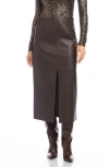 Fifteen Twenty Kaia Faux Leather Midi Skirt In Brown