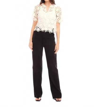 FIFTEEN TWENTY KAMILLE CROCHET SHIRT IN IVORY