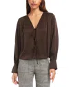 Fifteen Twenty Kayla Tie Front Blouse In Brown