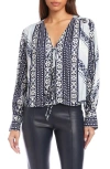 Fifteen Twenty Kayla Tie Front Top In Multi