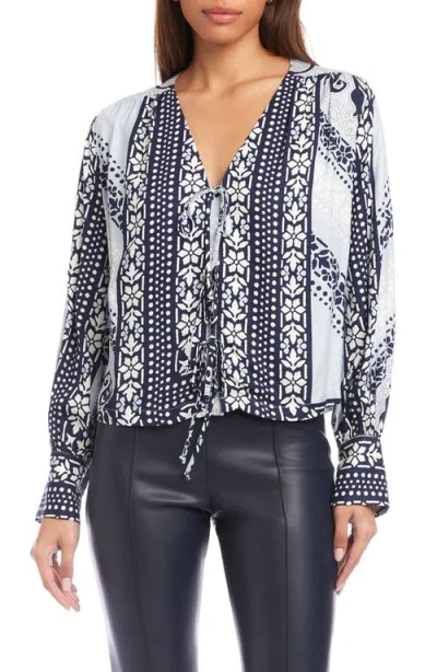 Fifteen Twenty Kayla Tie Front Top In Multi