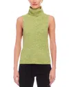 Fifteen Twenty Kelli Rib Sleeveless Turtleneck Sweater In Green