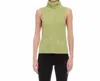 Fifteen Twenty Kelli Rib Sleeveless Turtleneck Sweater In Green