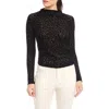 Fifteen Twenty Khami Mock Neck Burnout Top In Black