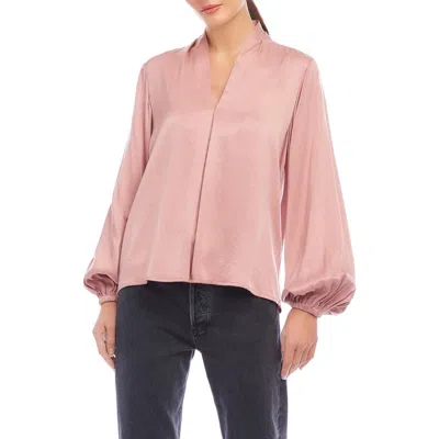 Fifteen Twenty Kiera Balloon Sleeve Top In Mauve
