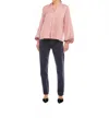 Fifteen Twenty Kiera Blouson Sleeve Top In Mauve In Pink
