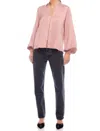 Fifteen Twenty Kiera Blouson Sleeve Top In Mauve In Multi