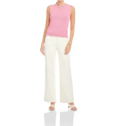 Fifteen Twenty Kimmy Keyhole Sweater Tank Top In Pink In Multi