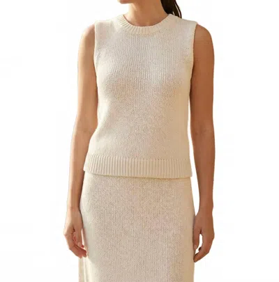 Fifteen Twenty Kimmy Sweater Tank In Cream In White